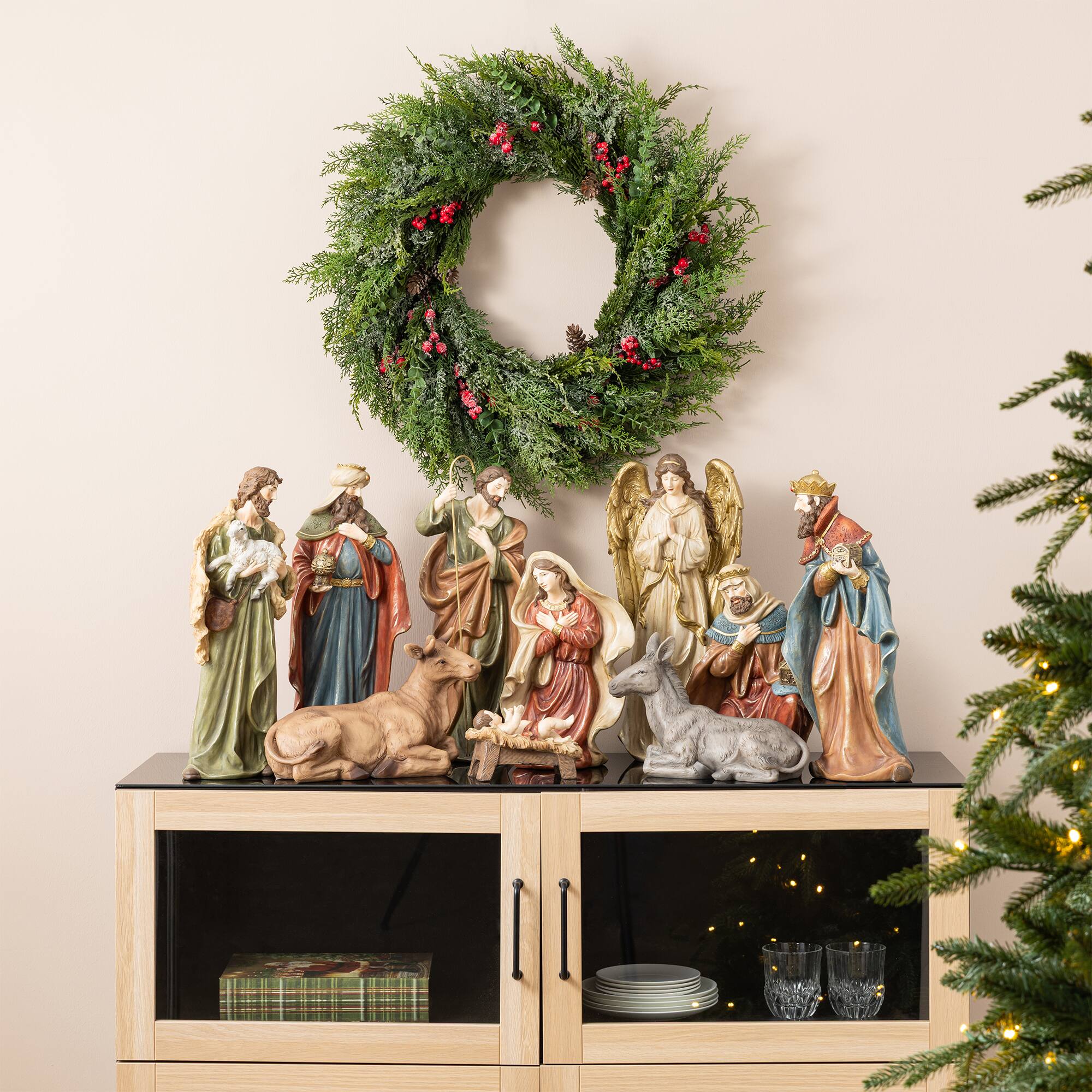 Alt View 5. Glitzhome - 10pcs Oversized Resin Nativity Figurine Set - Multi-Colored.
