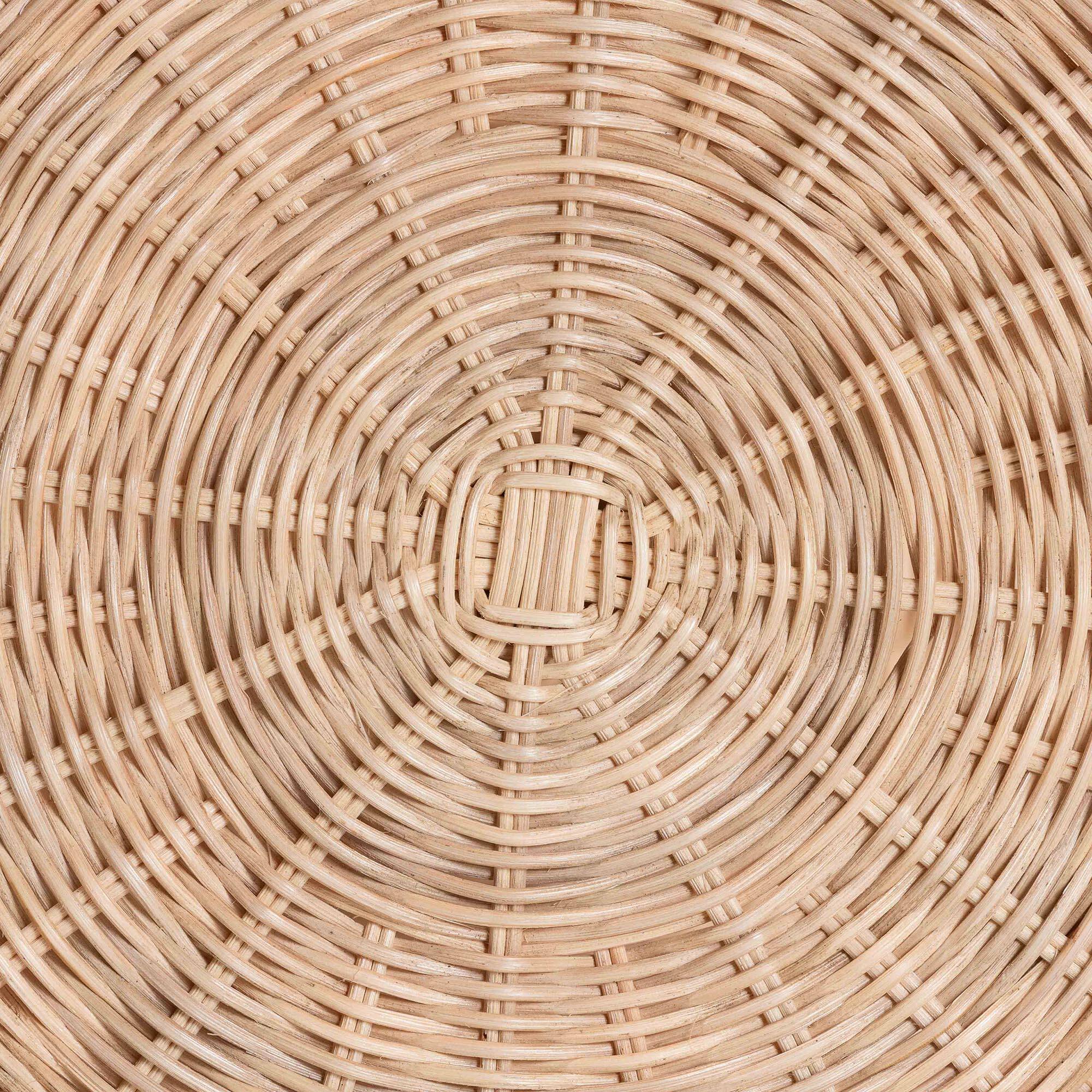 Alt View 2. bali & pari - bali & pari Latoya Natural Rattan End Table - Handwoven Wicker 2-Tier Side Table with Scalloped Border - Natural Brown.