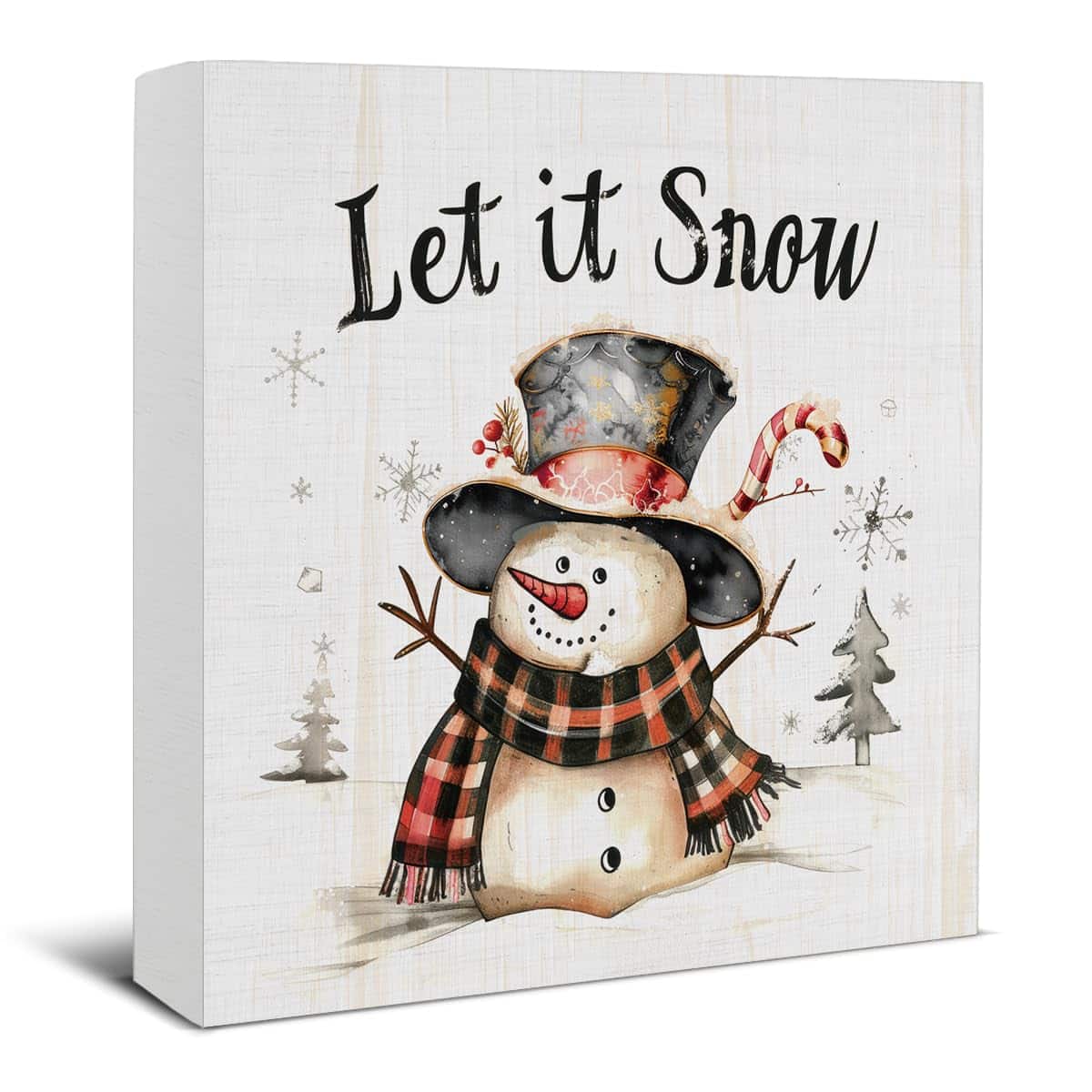 Paradigms Interiors - Christmas Bathroom Decorations - Funny Decor He Sees You When You're Pooping Wooden Sign Home For Desk Tabl - Snowman