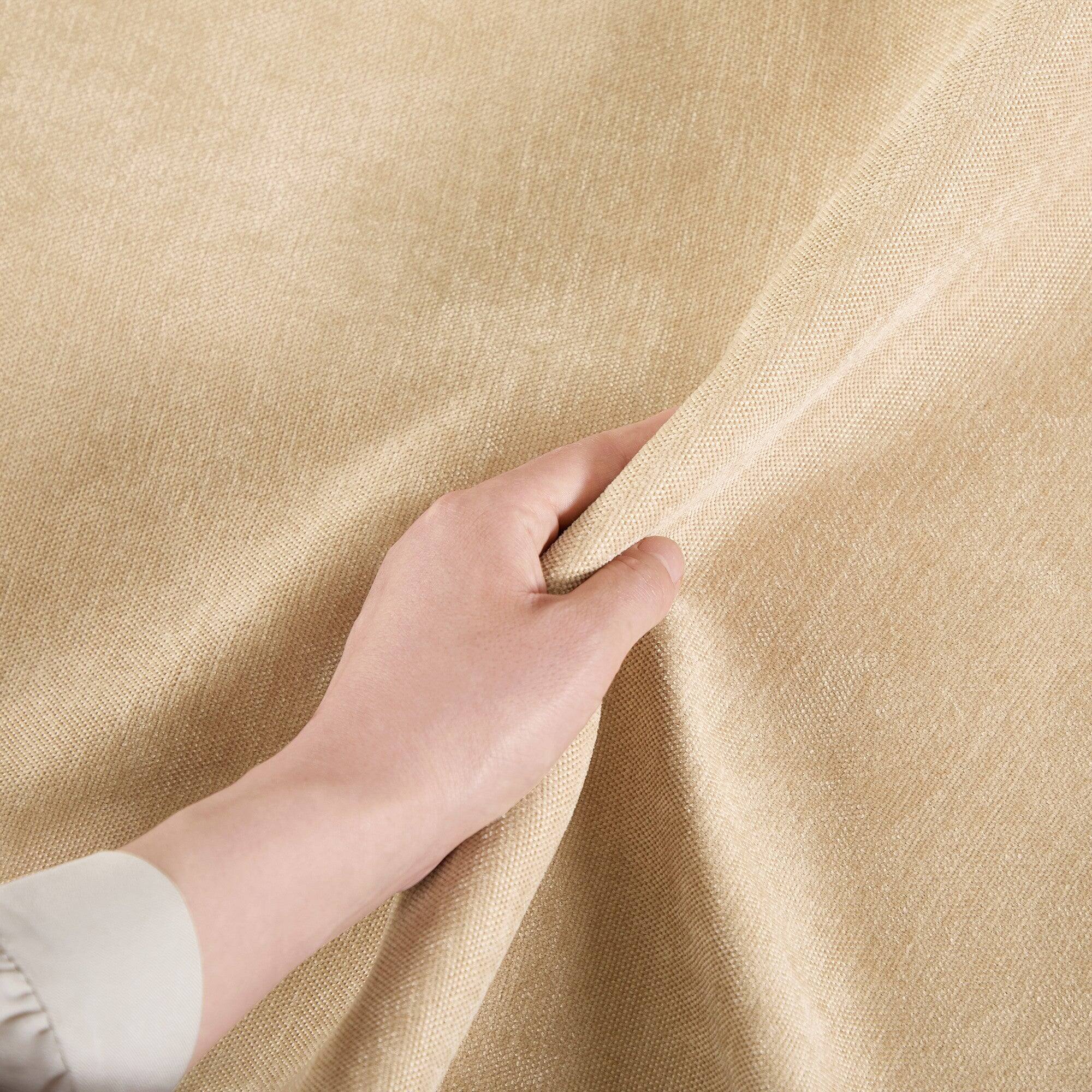 Angle. Boyel Living - Chenille 2 Seater Sofa with Movable Storage Footstool - Wheat.
