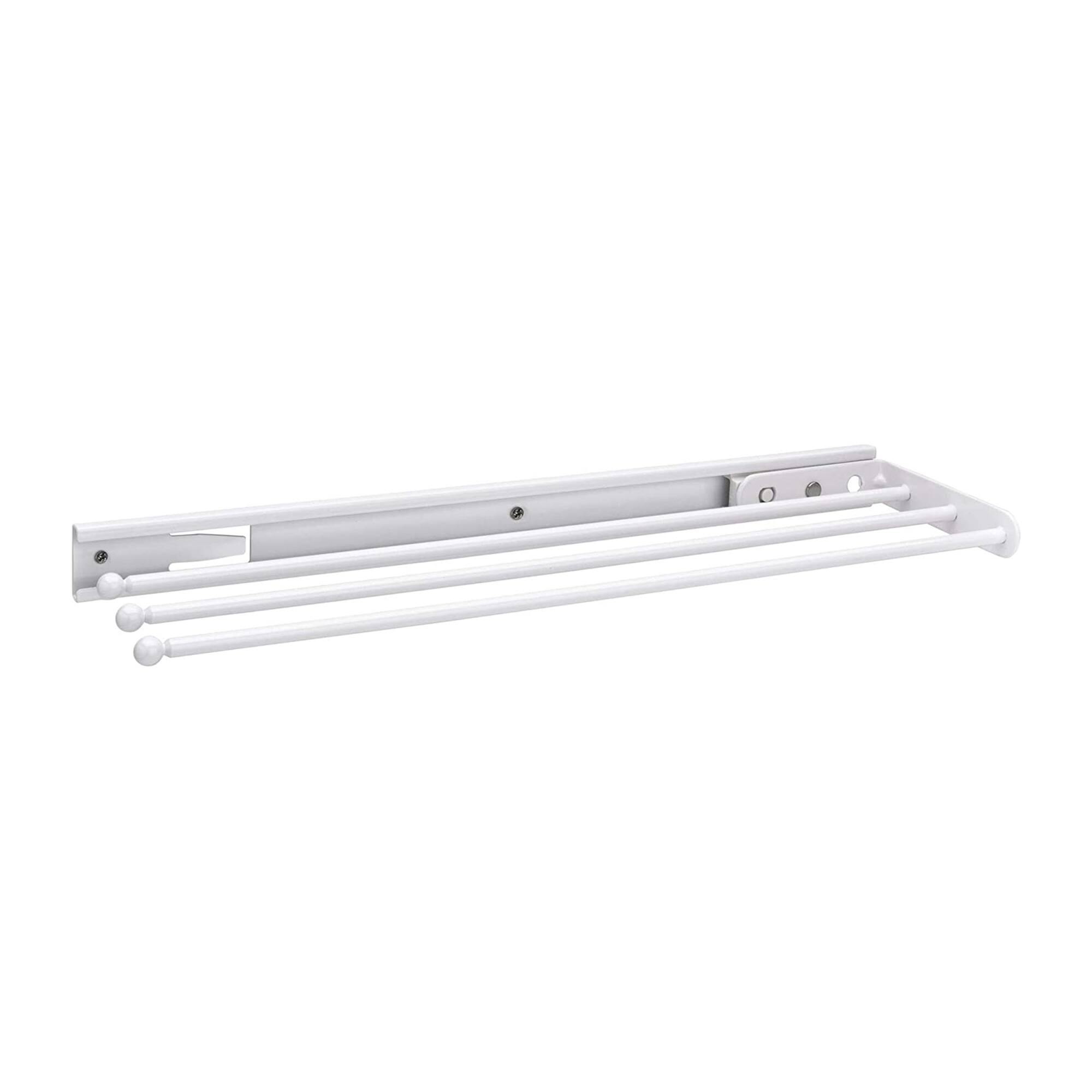 Front. Rev-A-Shelf - Rev-A-Shelf Pullout Dish Towel Bar Under Kitchen Cabinet 3 Prong, White, 563-47 - White.