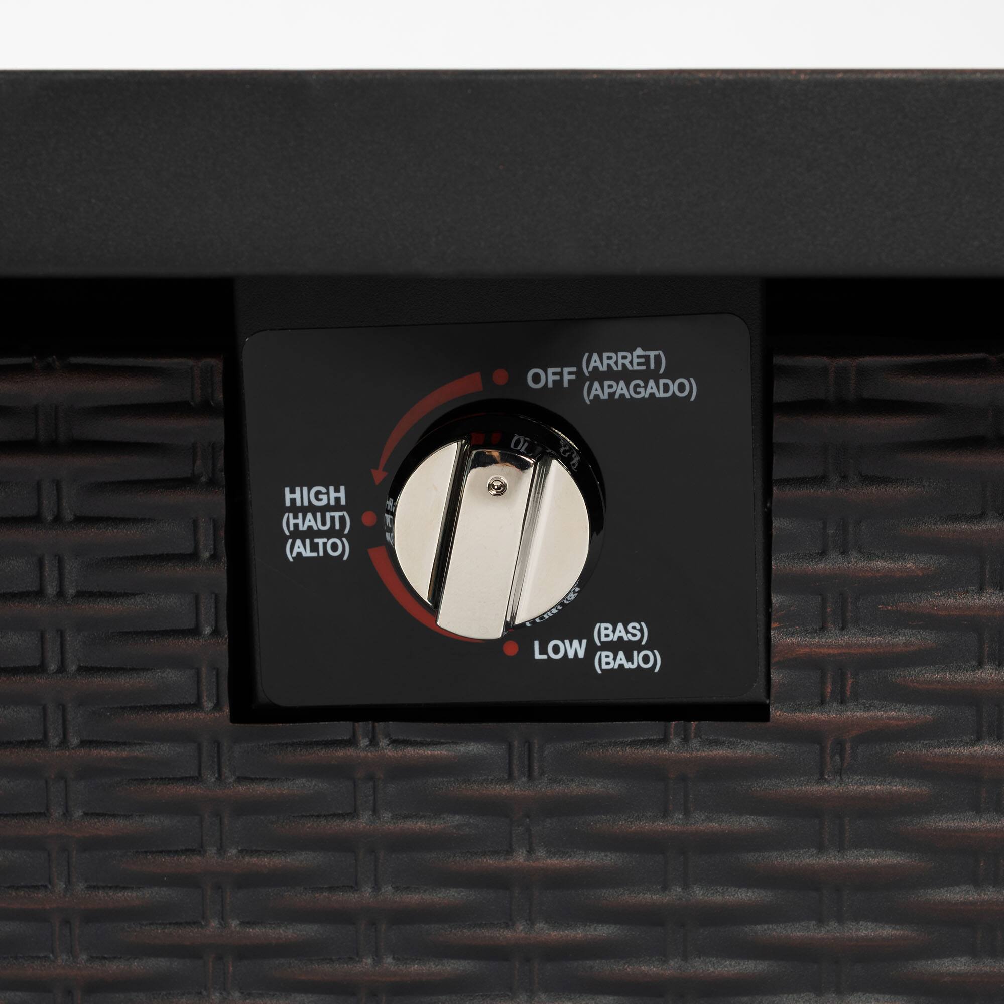 OFF (ARRET) (APAGADO)  
HIGH (HAUT) (ALTO)  
LOW (BAS) (BAJO)