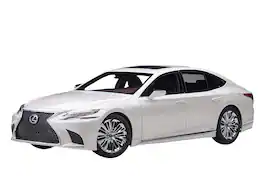 Lexus LS500h Sonic White Metallic with Crimson and Black Interior 1/18 Model Car by Autoart
