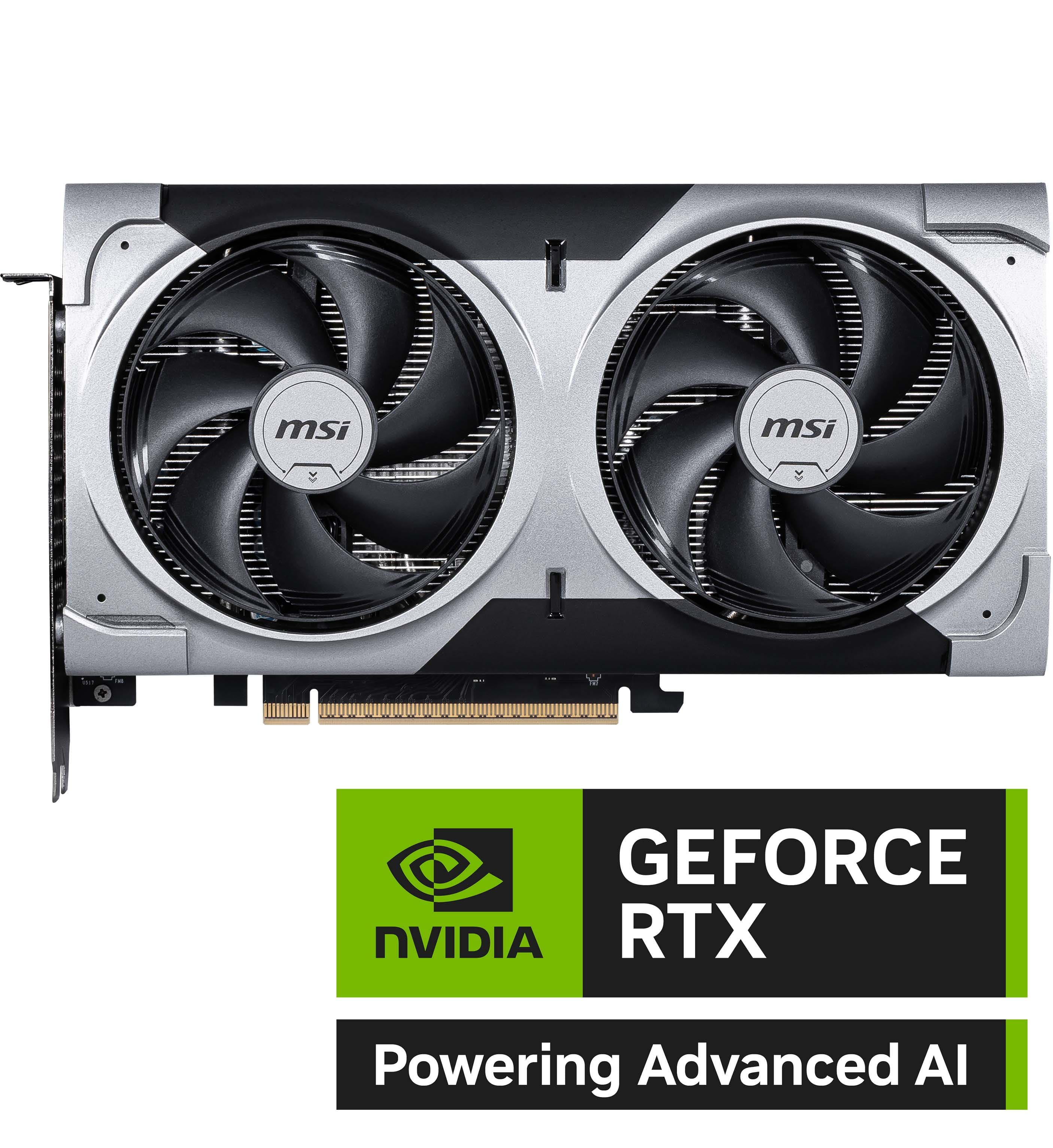 The text on the image reads "GEFORCE NVIDIA RTX Powering Advanced AI."