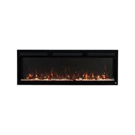 Touchstone Home Products - 57 in. Wall Mounted Recessed Sideline Fury Smart Electric Fireplace 1500W - Black