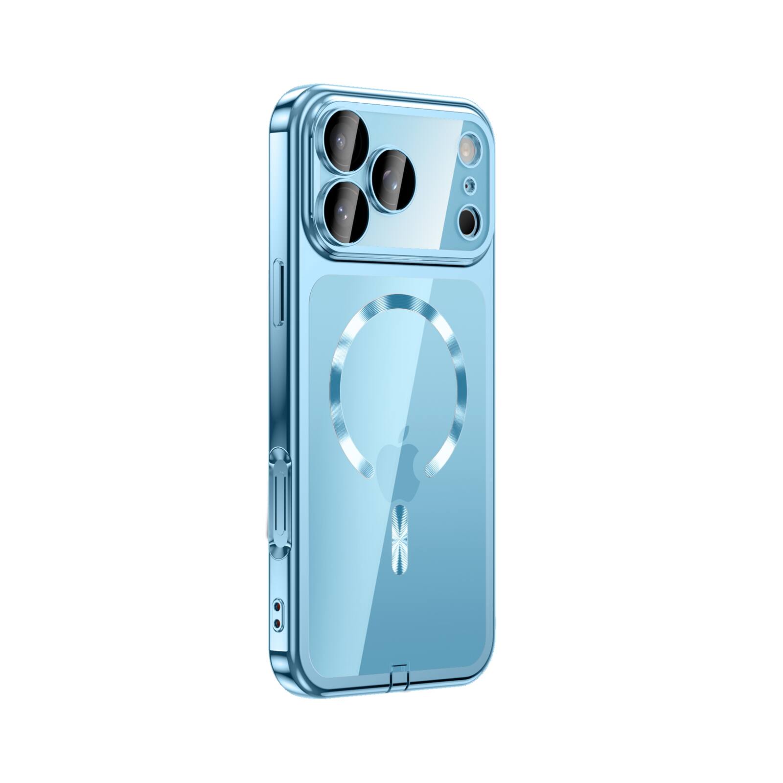 Left. UUCOVER - Magnetic Clear Case for Apple iPhone 18 Pro Shockproof Plating TPU Compatible with MagSafe Camera Lens Protector Cover - Sky Blue.