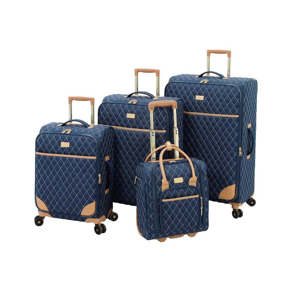Front. Circus Cirle - Circus Cirle 4-Piece Navy Queensbury Expandable Luggage Set - Blue.