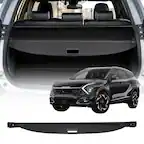 Front. VEVOR - Retractable Cargo Cover, Premium Leather Texture Trunk Cover, Anti-Peeping Luggage Privacy Shield - Black.