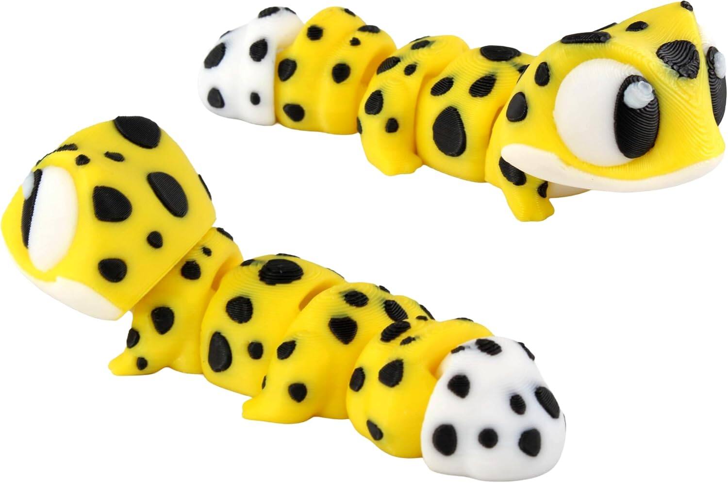 JuzToys 3D Printed Articulated Gecko Fidget Toy 3 Pack – Flexible Cute ...