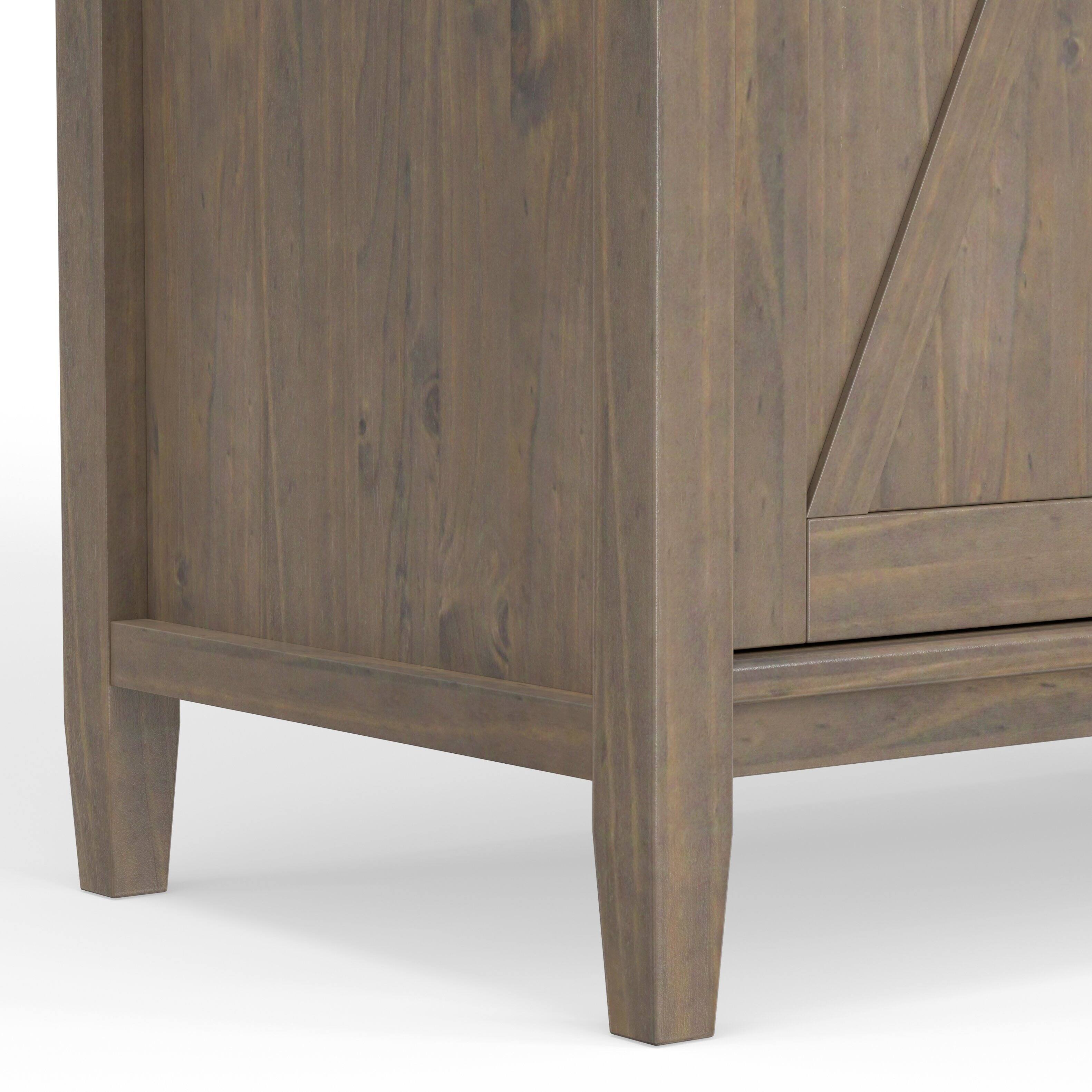 Alt View 7. Simpli Home - Ela SOLID WOOD Sideboard with Wine Storage in Smoky Brown - Smoky Brown.
