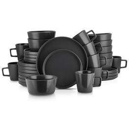 Stone Lain - Celina Stoneware 16 Piece Dinnerware Set, Service for 4 - Black Matte