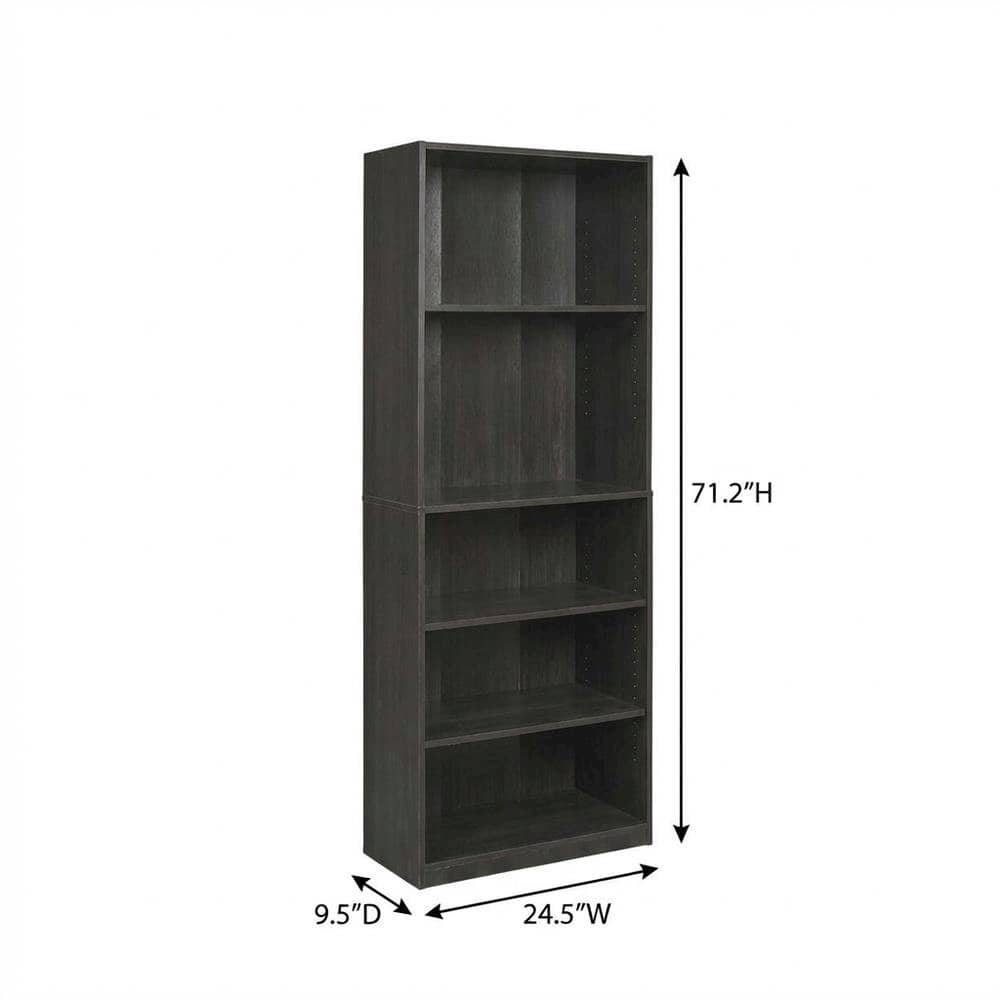 FurniFact - 5-Shelf Bookcase with Spacious Storage and Modern Design - Espresso price history on PriceWatchPro