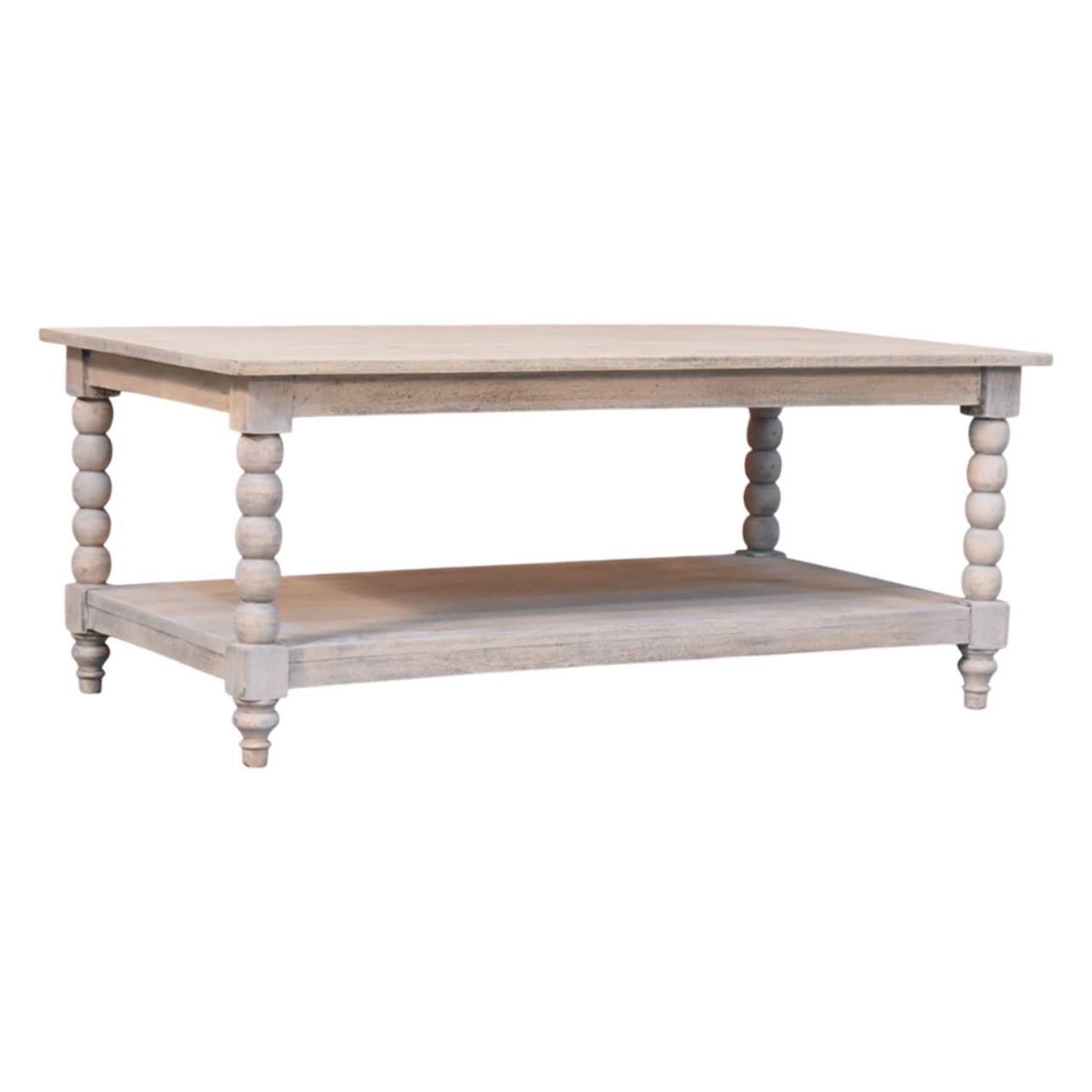 Left. Artisan Furniture - Artisan Furniture Solid WoodEllsworth Spindle Coffee Table in Acid Wash - Brown.
