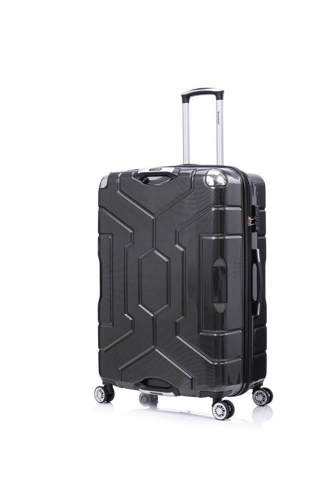 Angle. BreeBe - Luggage set PC material 4 piece travel luggage set, with rotating wheels and a sense of technology - Black.