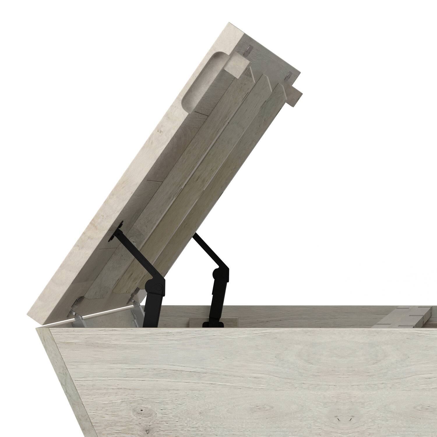 Alt View 7. Simpli Home - Abba 36 inch Wide Solid Mango Modern Lift Top Coffee Table in White Wash - White Wash.