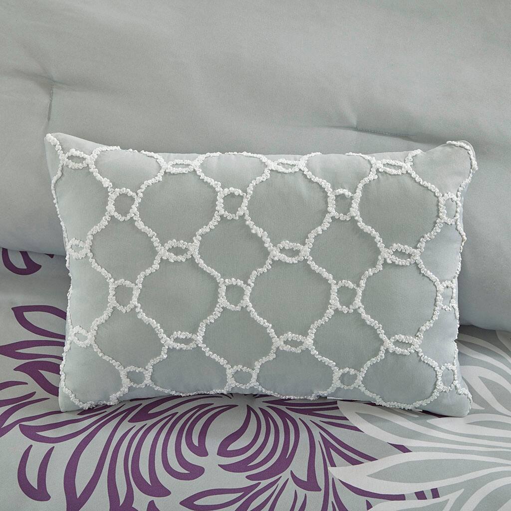 Alt View 1. Gracie Mills - Gracie Mills Willie 9-Piece Floral Comforter Set with Cotton Sheets - Purple.