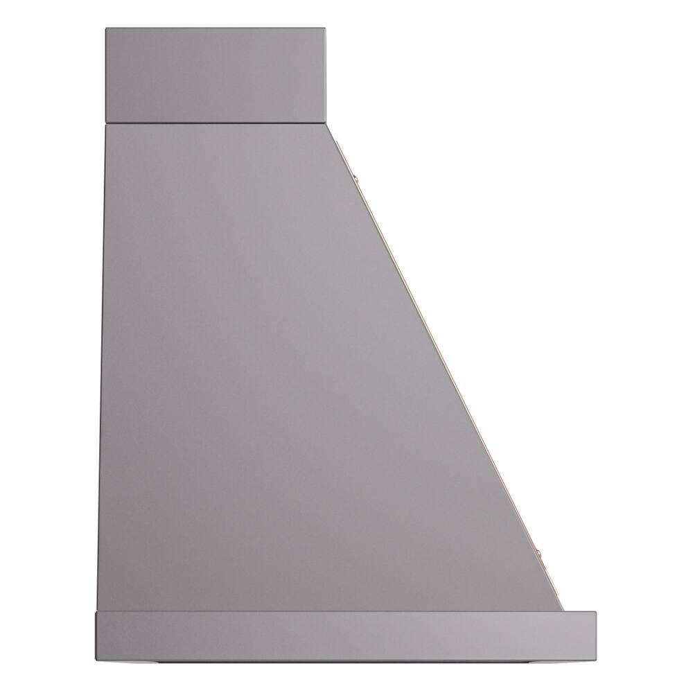 Alt View 3. ILVE - ILVE Nostalgie II Noblesse 36 inch Ducted Wall Mount Range Hood with 600 CFM (Graphite Matte, Copper Trim) - Graphite Matte.
