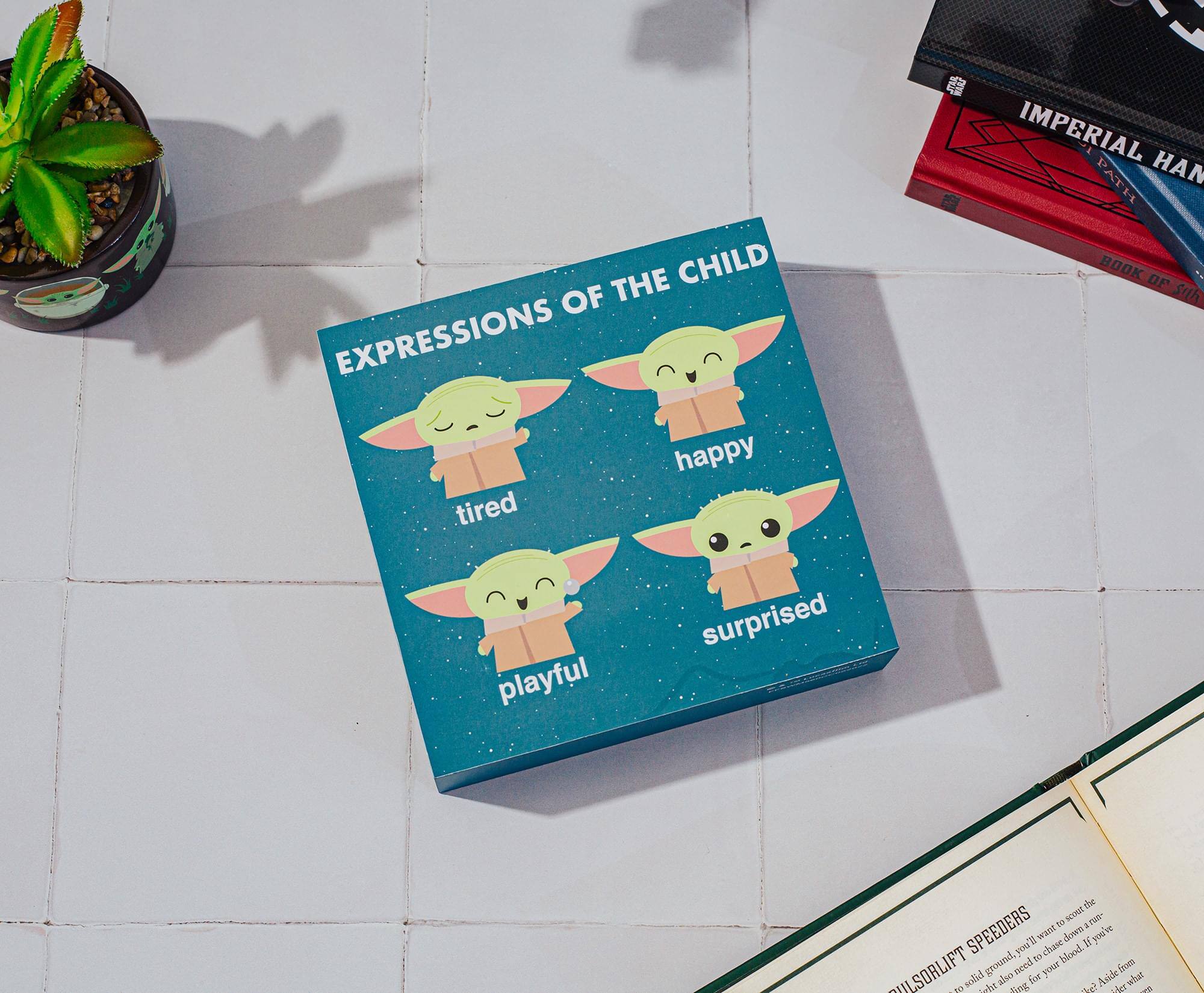 Certainly! Here is the corrected and grouped text from the image:

---

**Expressions of the Child**

- happy
- tired
- playful
- surprised

---

**Imperial Handbook:**

- The Child

---

**Sullustlift Speeders:**

- You'll want to chase down the blood of your foes.

---

**Note:** The text "Sullustlift Speeders" and "You'll want to chase down the blood of your foes" appears to be part of a larger context, possibly from a book or manual, but only a portion is visible in the image.