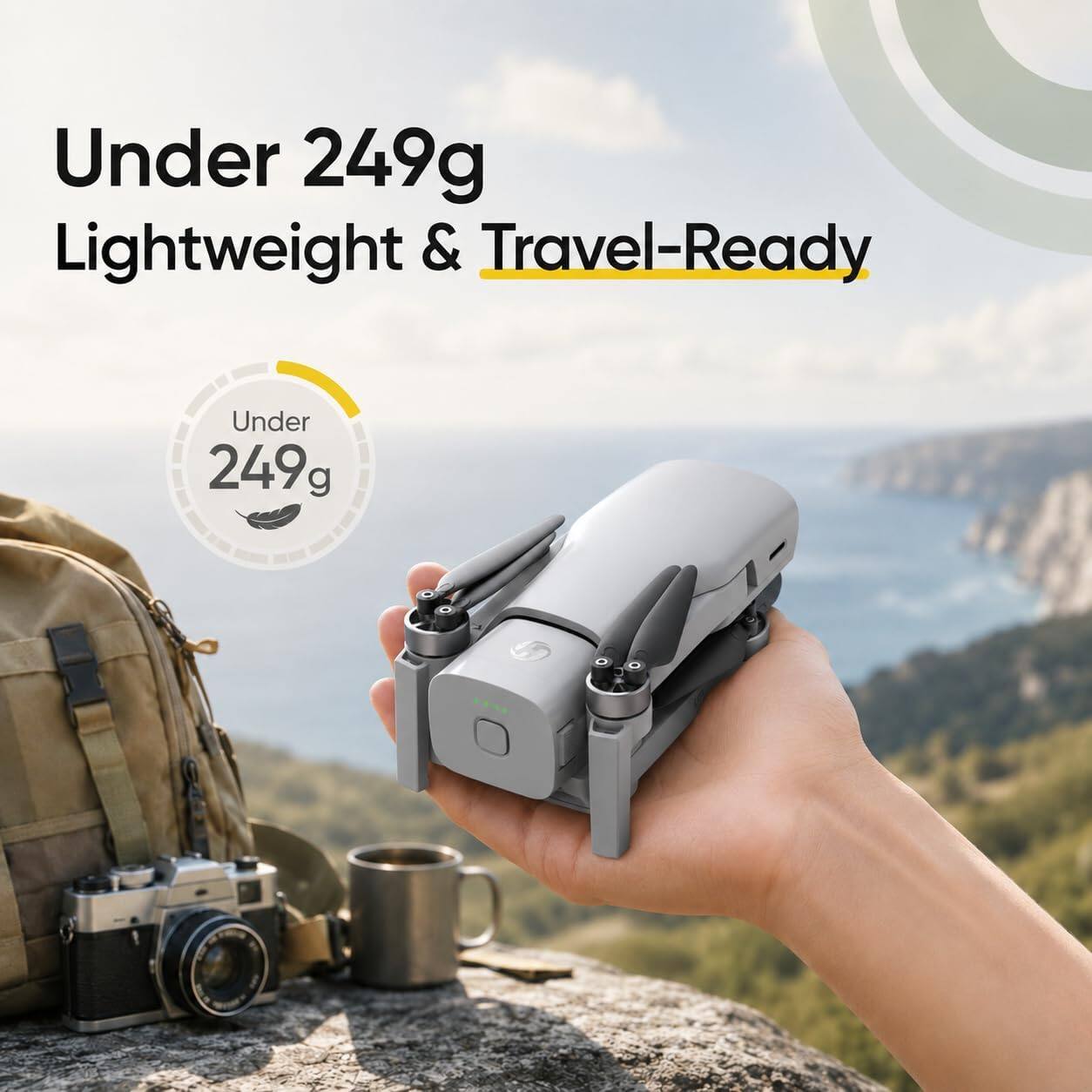 Under 249g Lightweight & Travel-Ready