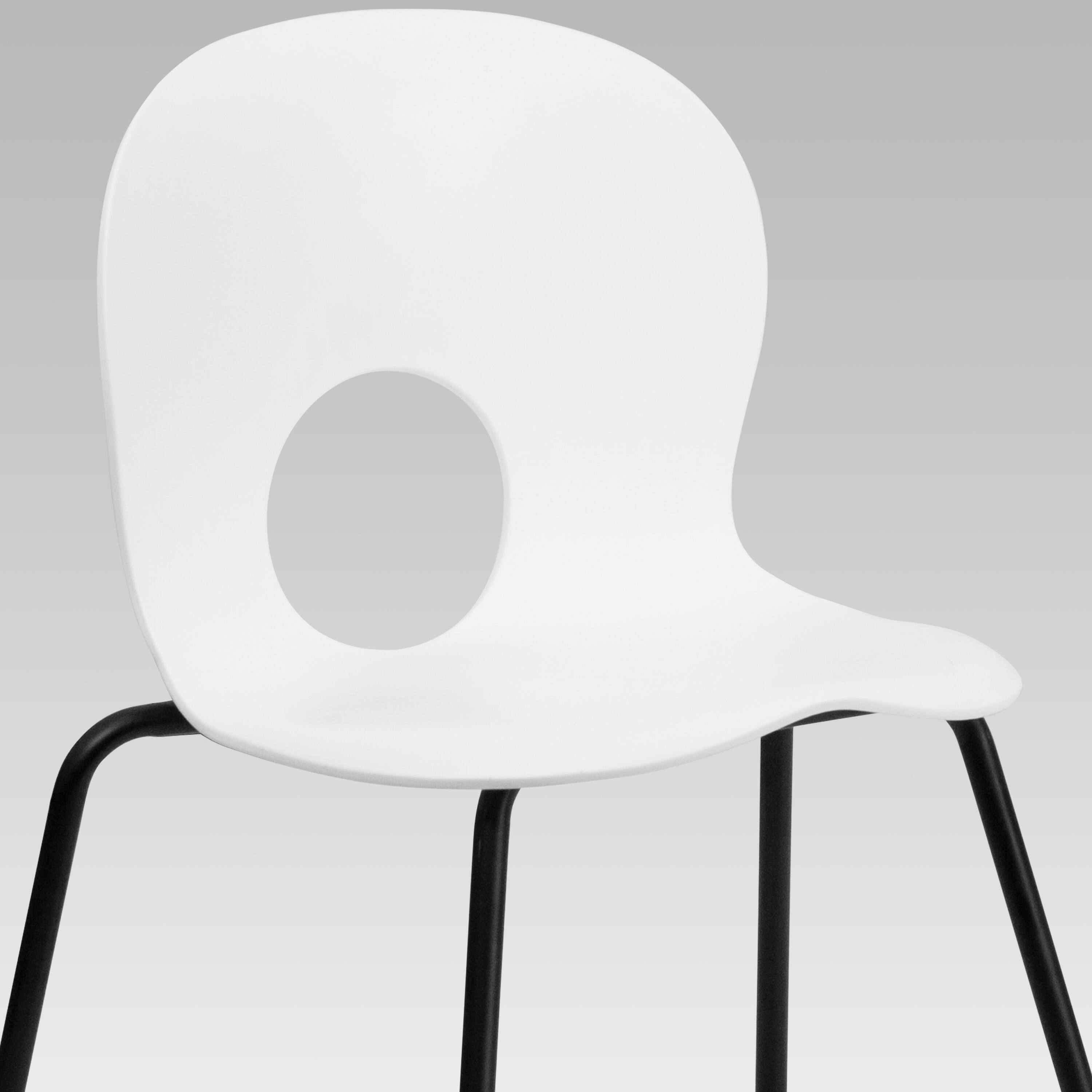 Alt View 8. Emma + Oliver - Multipurpose Designer Plastic Cafe Stack Chair - White.