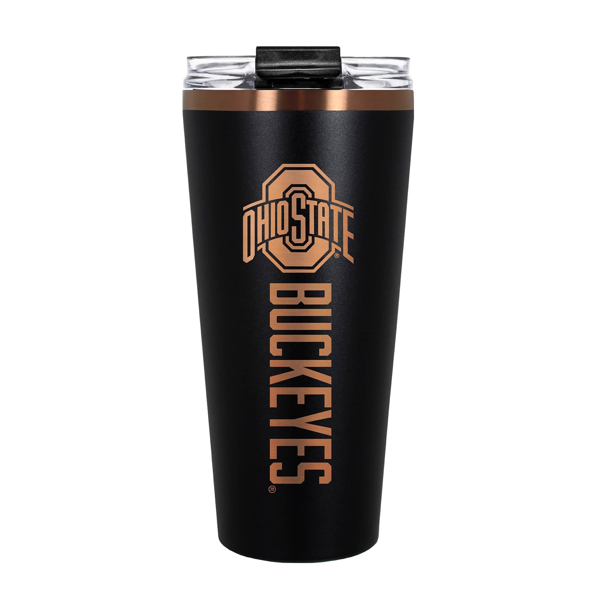 Front. Great American Products - Ohio State Buckeyes 30oz. Big Slim Tumbler - Black.