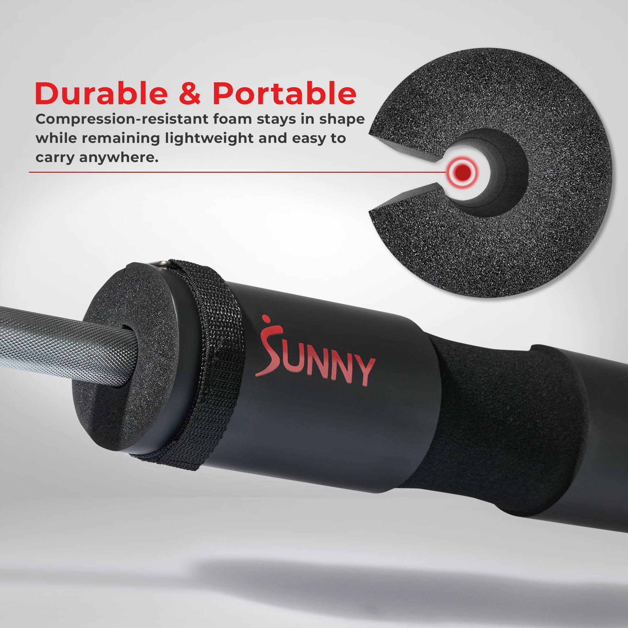 Durable & Portable  
Compression-resistant foam stays in shape while remaining lightweight and easy to carry anywhere.  
SUNNY