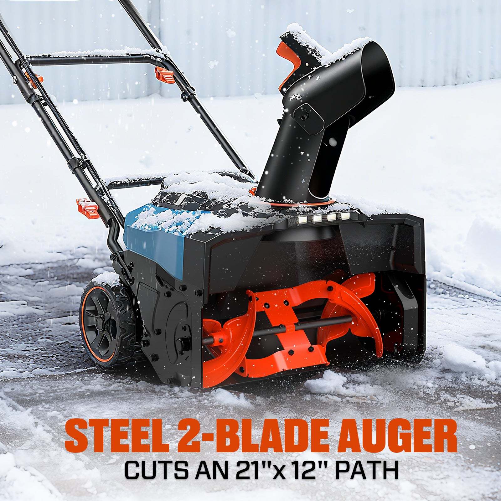STEEL 2-BLADE AUGER  
CUTS AN 21"x 12" PATH