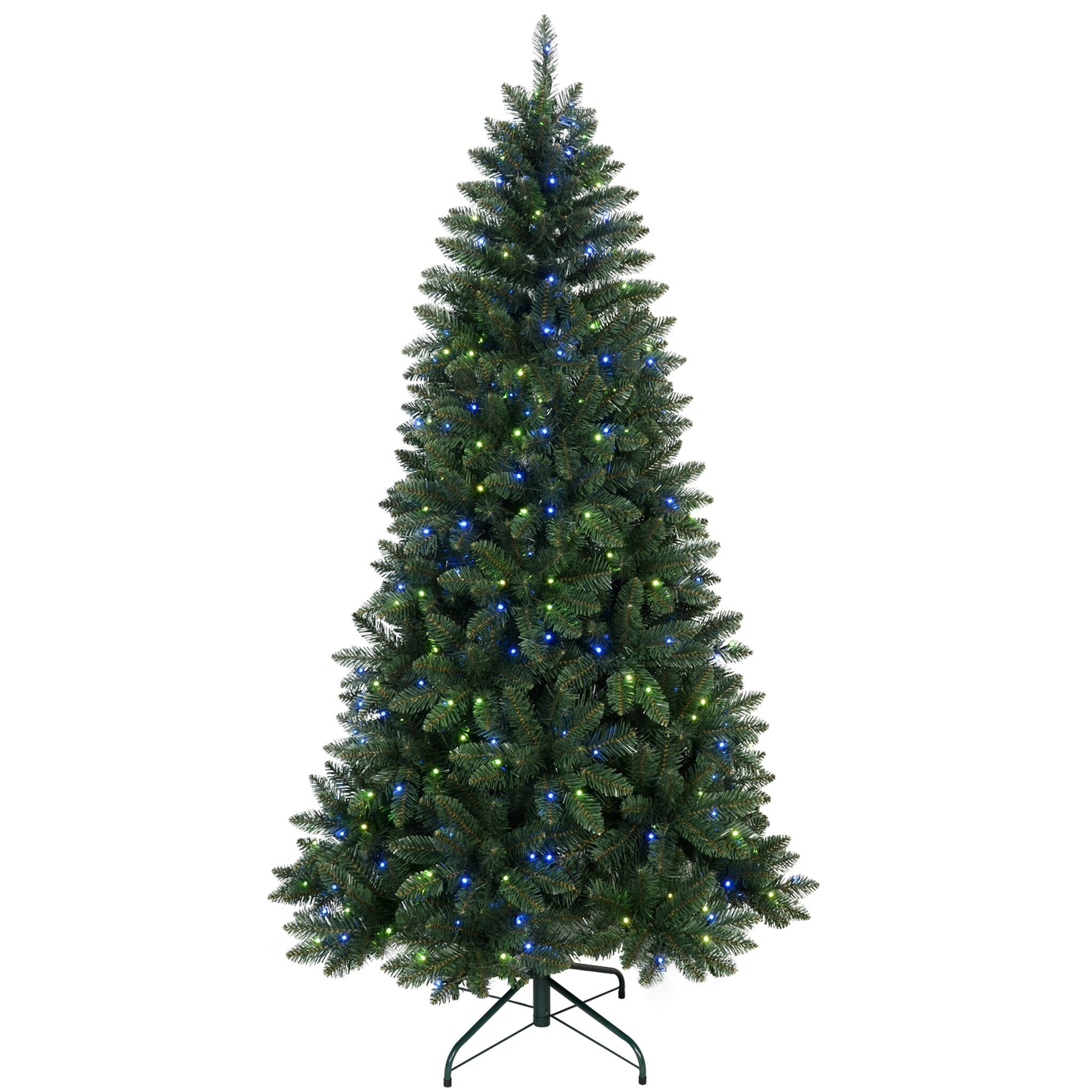 Front. Forest'nSky - 9 ft. Green Christmas Tree with 620 WiFi-Controlled RGB LED Lights, 1721 PVC Tips, 38 Functions, Music Sync - Green.