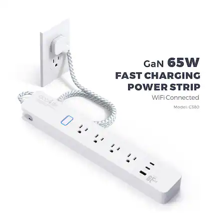 GaN 65W FAST CHARGING POWER STRIP WiFi Connected Model: C380
