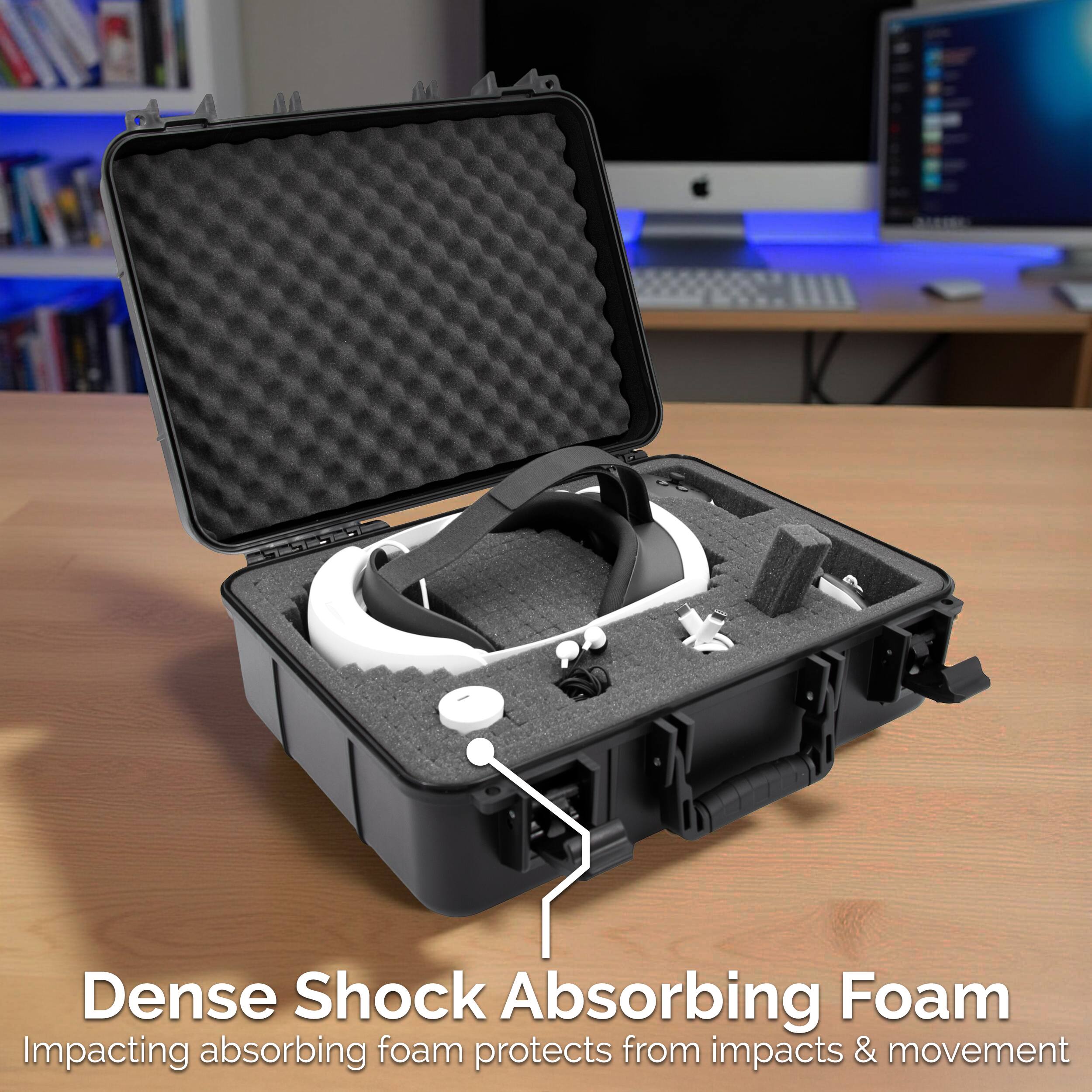 Dense Shock Absorbing Foam  
Impacting absorbing foam protects from impacts & movement