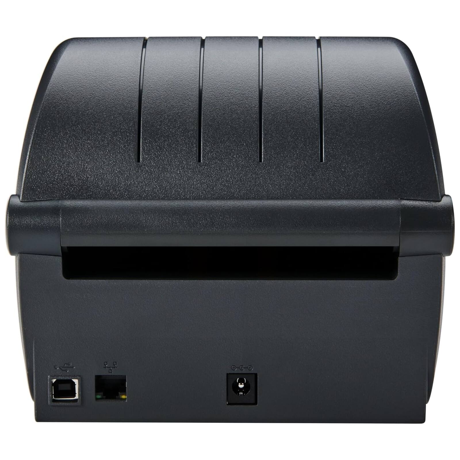 Back. Zebra - ZD220 203 DPI Direct Thermal 4-Inch Desktop Label Barcode Printer USB Shipping Logistics Warehouse Receipt - Black.