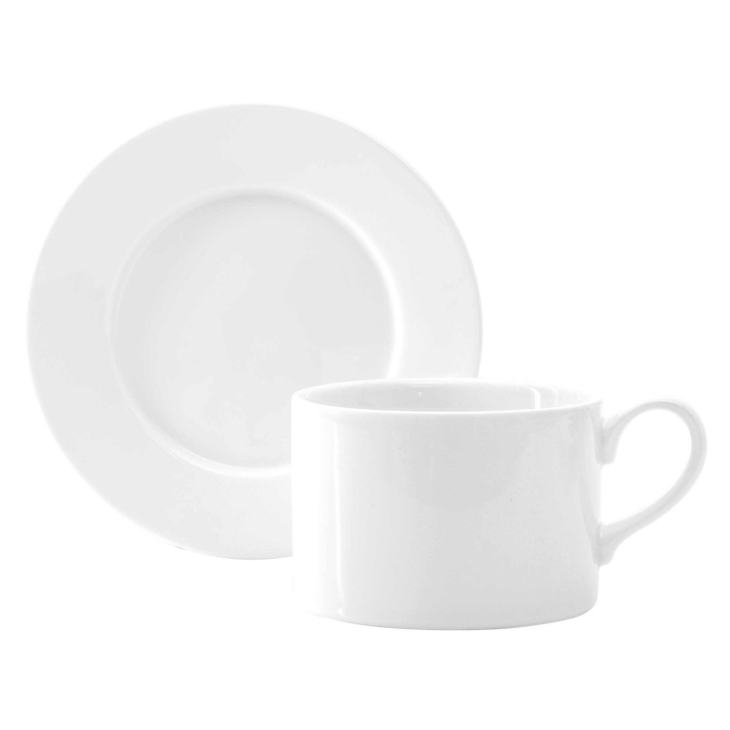 Alt View 2. Our Table - Our Table Simply White 6 Piece 3.75 Inch Porcelain Cups With Saucers Set - White.