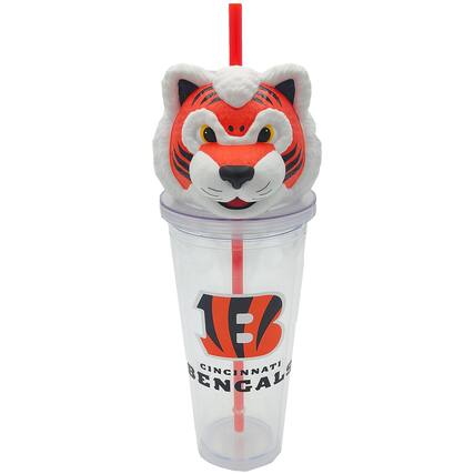 Front. Pegasus - Cincinnati Bengals Mascot Lid 24oz. Sipper Cup - Multicolor.