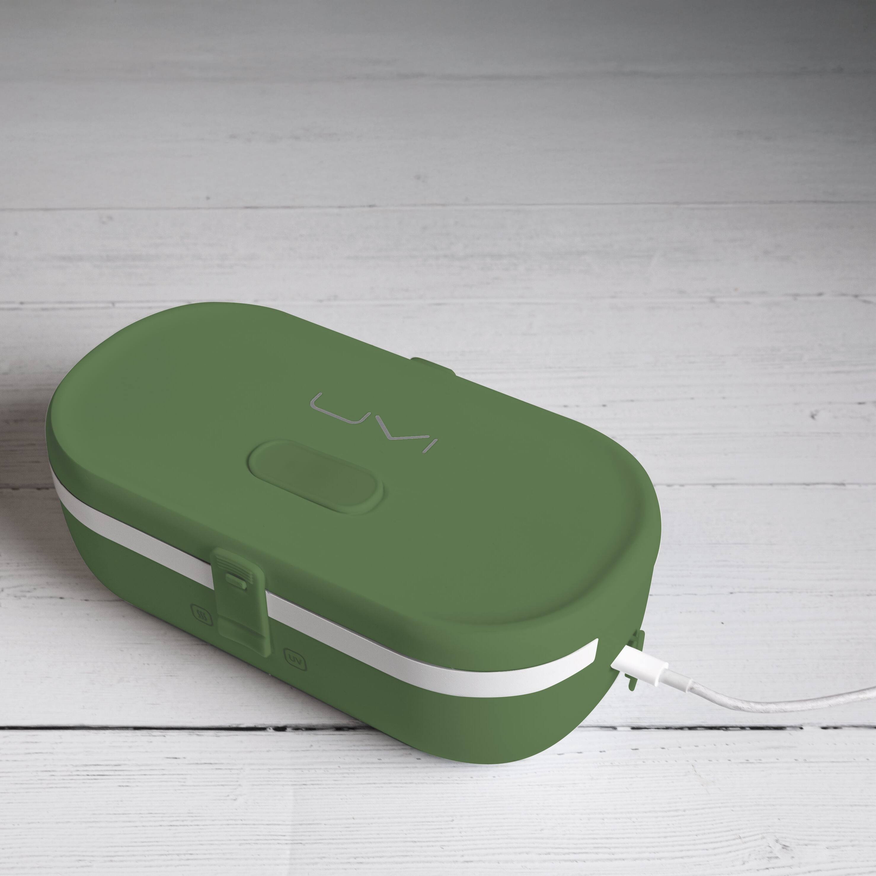 Alt View 6. UVI - UVI Plus Lunchbox – Portable Self-Heating Lunch Box with UV Sanitizer & USB-C Charging - Green Pea.