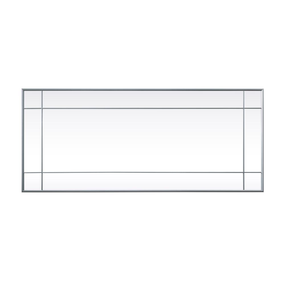 Back. Elegant Decor - French Panel Full Length Mirror 30x70 Inch In Silver - Silver.