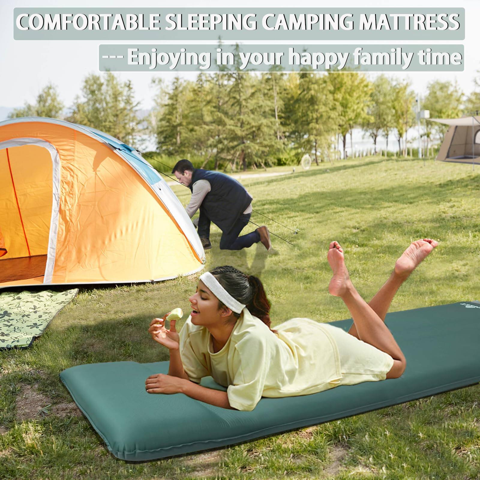 COMFORTABLE SLEEPING CAMPING MATTRESS  
--- Enjoying in your happy family time