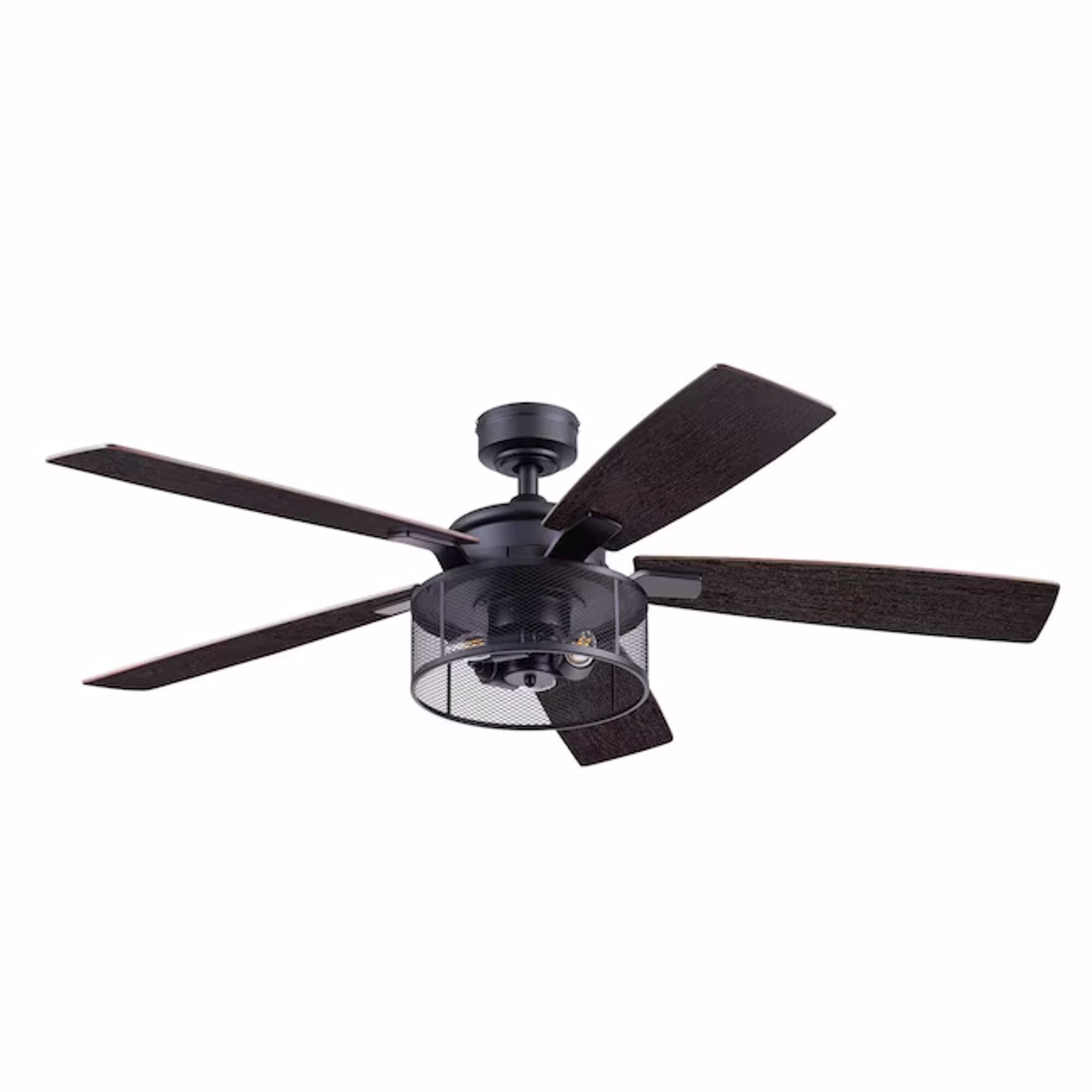 Alt View 6. Honeywell - Honeywell Carnegie Ceiling Fan, Quiet Motor and Remote Control, 52", Matte Black - Matte Black.