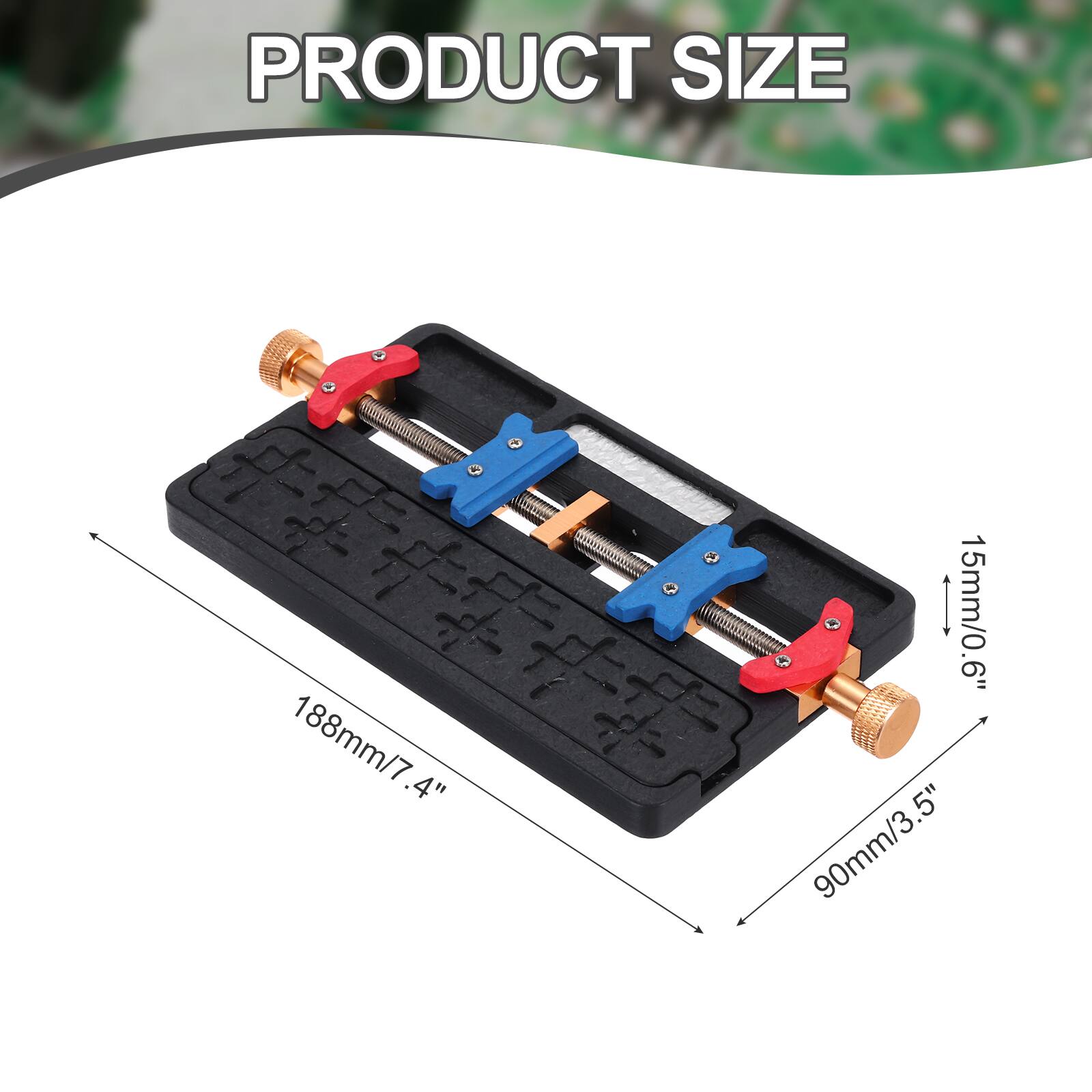 PRODUCT SIZE  
188mm/7.4"  
15mm/0.6"  
90mm/3.5"