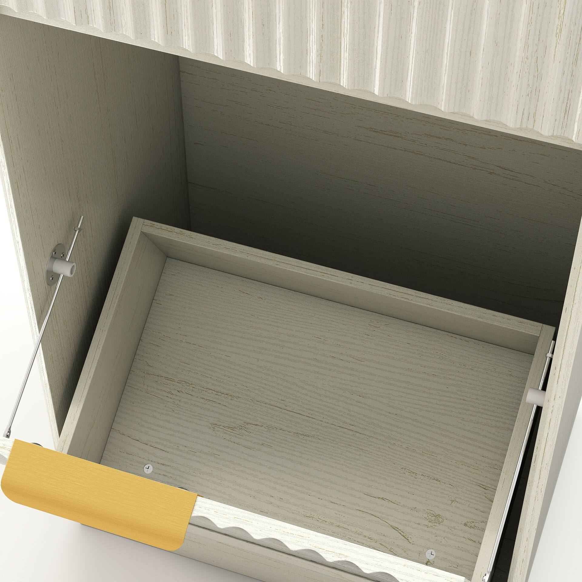 Alt View 5. COWLOWN - 10 Gallon Tilt-Out Trash Can Cabinet with Drawer and Pull-Out Bin Antique White - White.