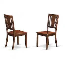 East West Furniture - Dudley Dining Chair with Wood Seat Finish - Mahogany