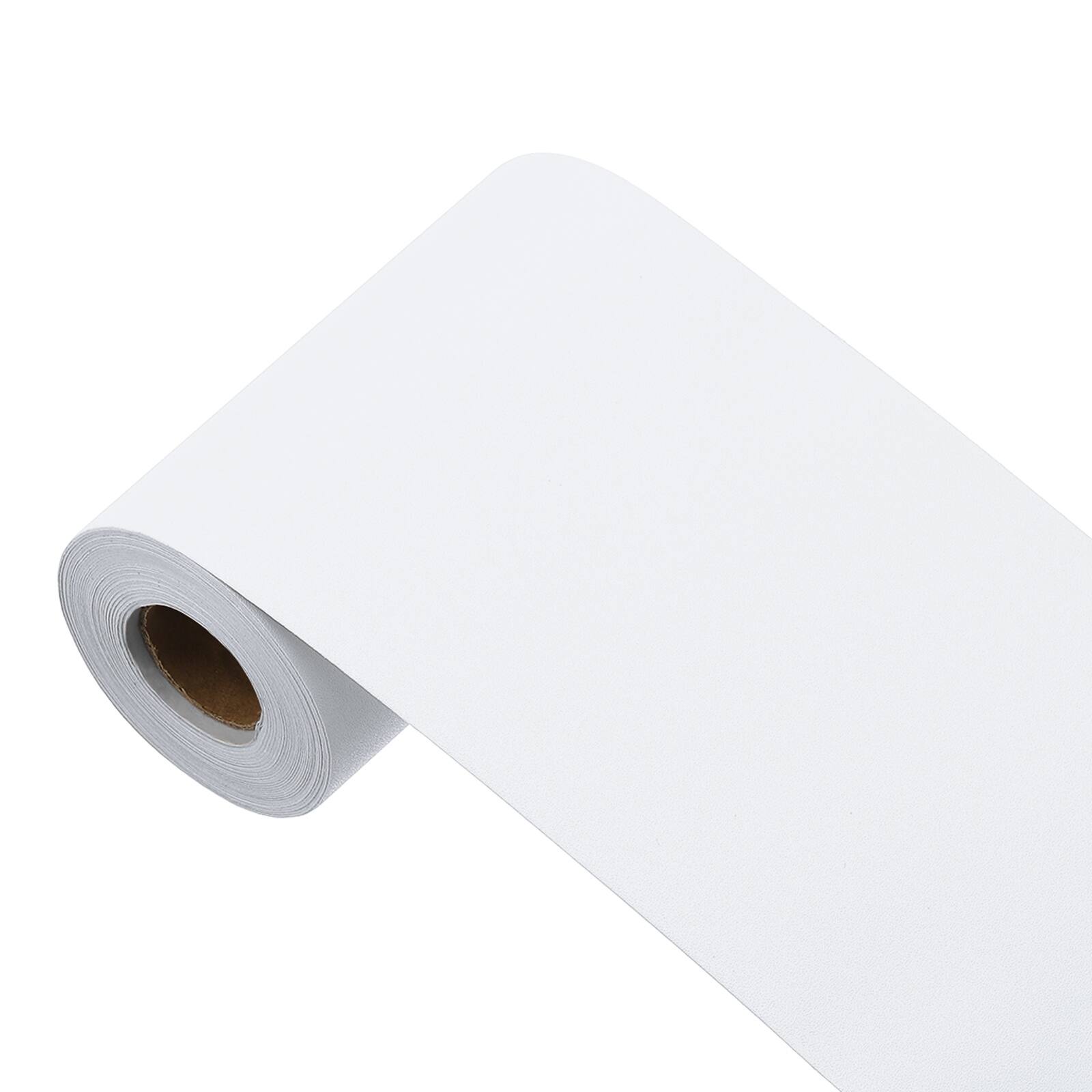 Front. Unique Bargains - Decorative Peel and Stick Wallpaper 393"x3.9" Solid Color Vinyl Self Adhesive for Home Wall Covering - Pure White.
