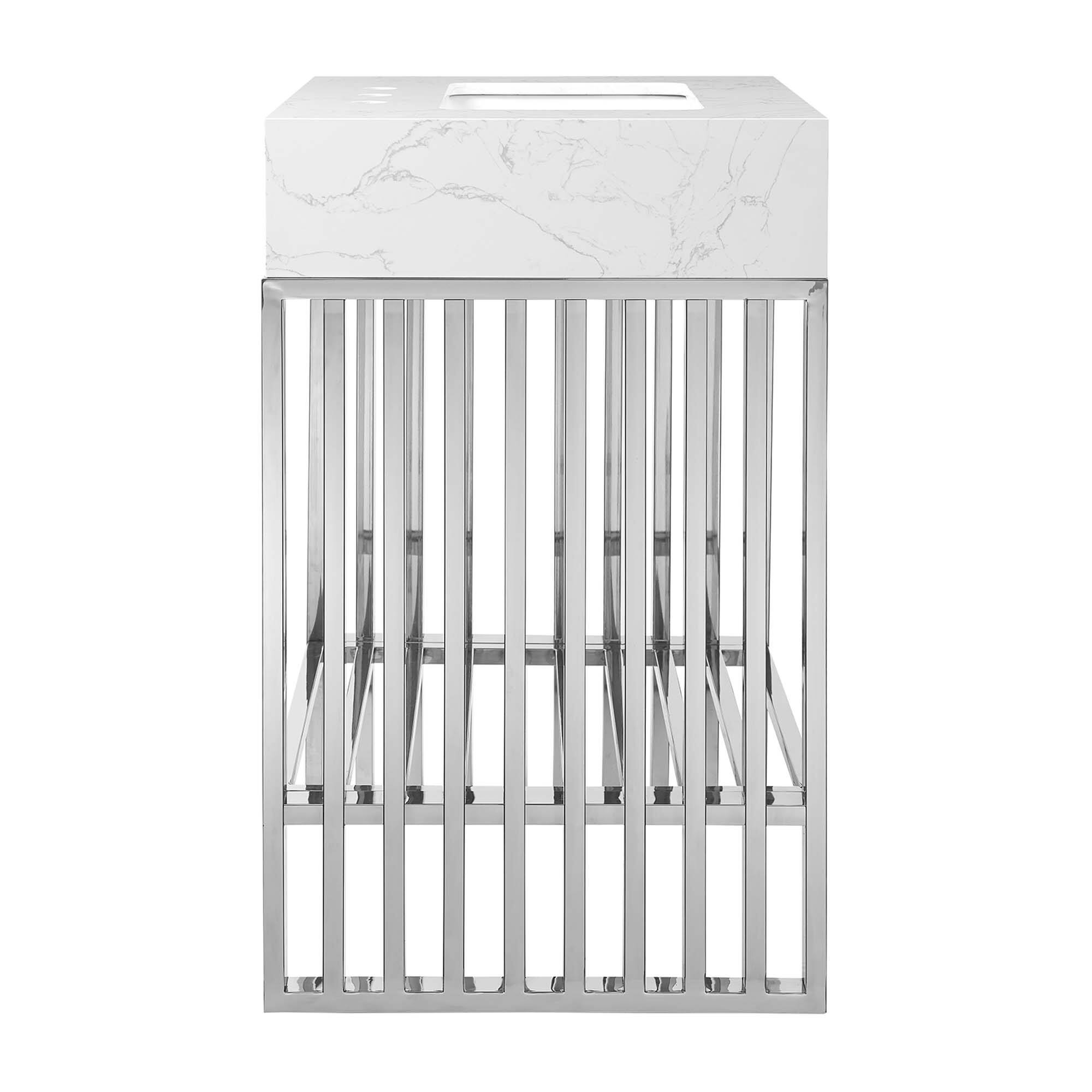 Alt View 1. Modway - Gridiron Bathroom Vanity Basin Included by Modway - White Silver.