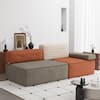 Front. luck idea - 79.9" Modular Color-Block Sofa, Flannel Fabric, Removable & Washable Design - Orange.