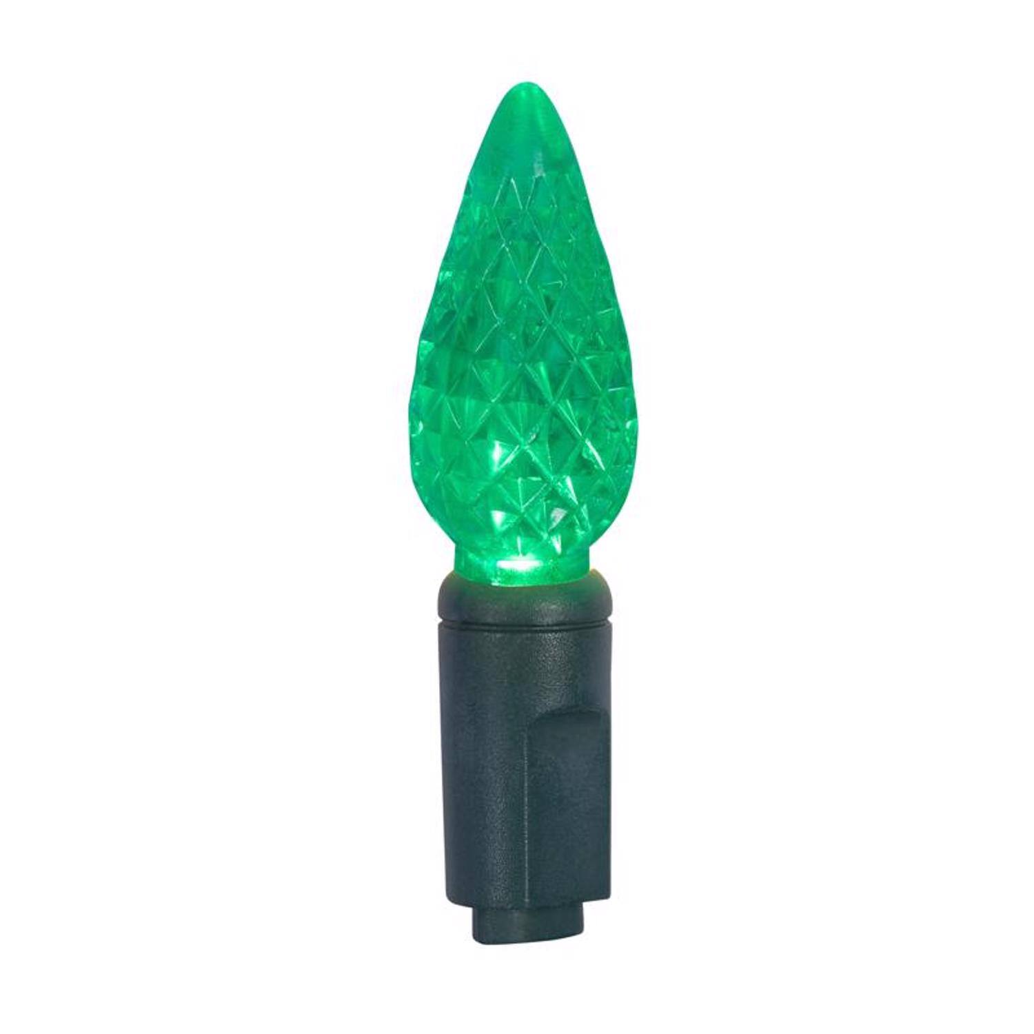Left. Celebrations - Celebrations Platinum LED C6 Red/Green/Pure White 50 ct String Christmas Lights.