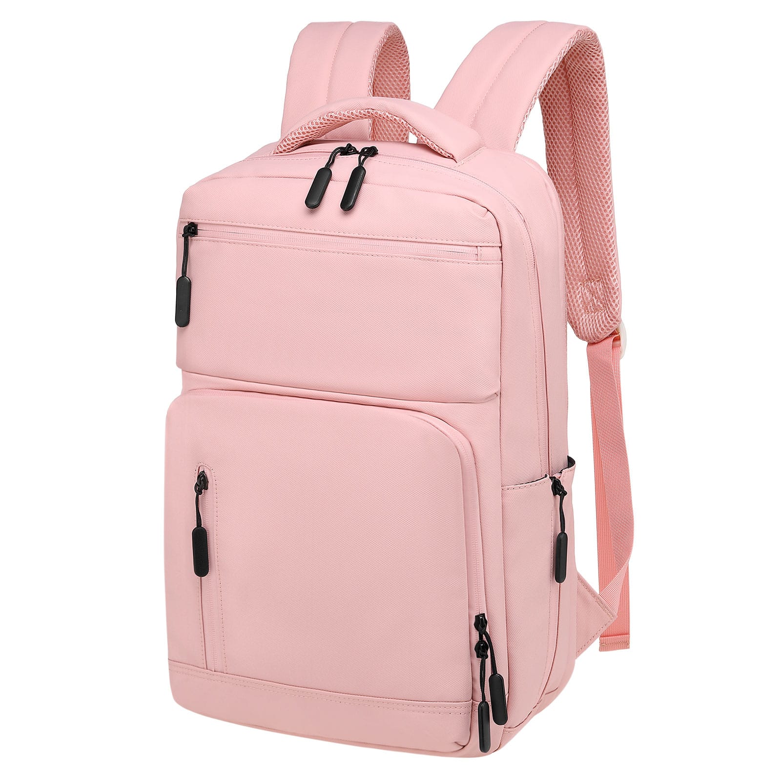 Unique Bargains - Waterproof Laptop Backpack, Flight Approved Anti-Theft Daypack, 15.6" Laptop Sleeve, Men & Women - Pink