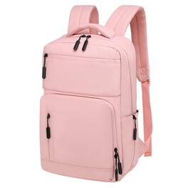 Unique Bargains - Waterproof Laptop Backpack, Flight Approved Anti-Theft Daypack, 15.6" Laptop Sleeve, Men & Women - Pink