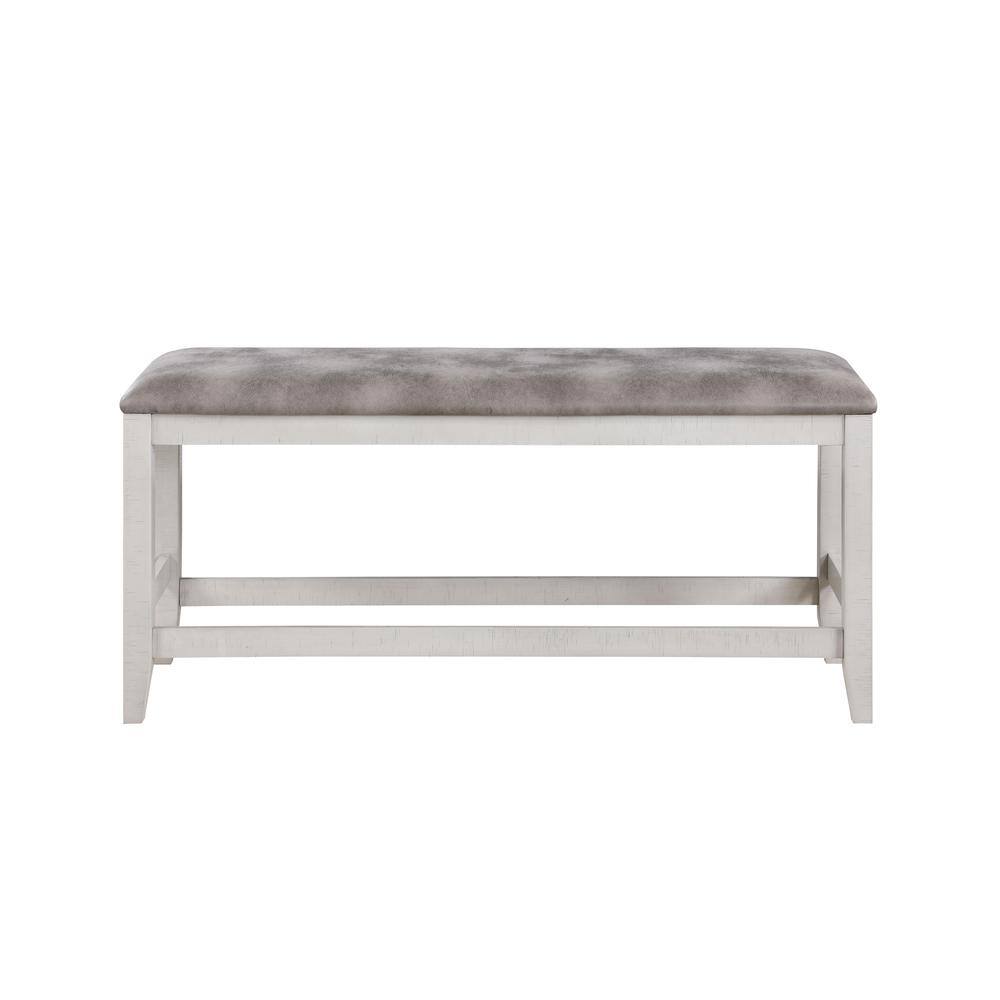 Angle. New Classic Furniture - Richland Counter Ht Bench - White.