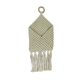 PD Home & Garden - Bohemian Hand Tied Macrame Envelope Wall Pocket 21.25 Inches High - Tan