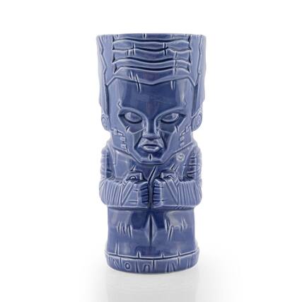Front. ThinkGeek - Geeki Tikis Monsters Frankenstein's Bride Ceramic Mug | Holds 20 Ounces - Blue.