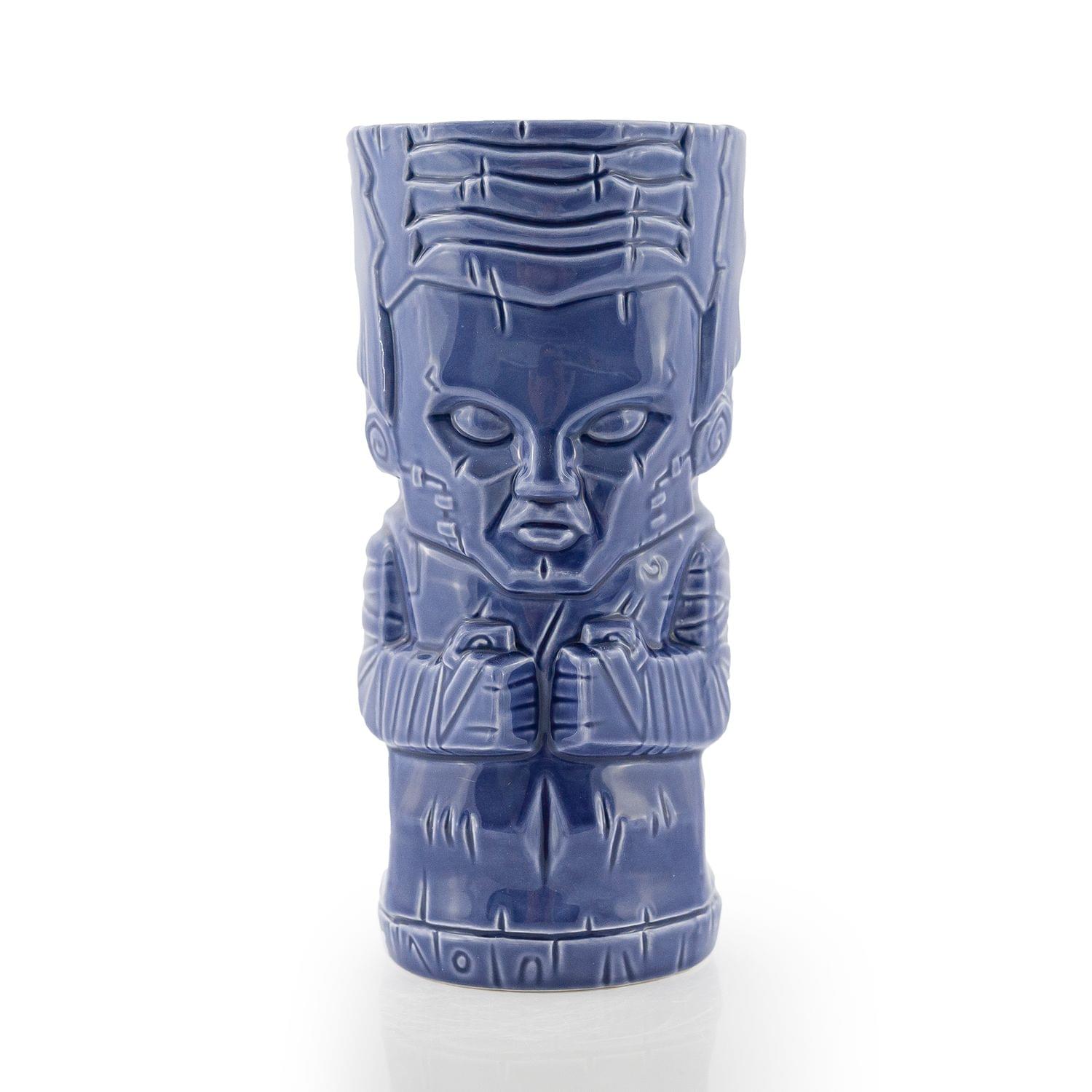 Front. ThinkGeek - Geeki Tikis Monsters Frankenstein's Bride Ceramic Mug | Holds 20 Ounces - Blue.